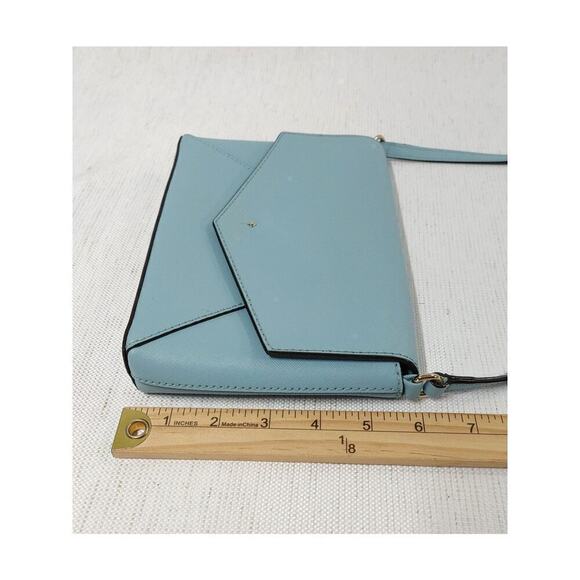 Kate Spade Monday Crossbody Bag Blue Leather Envelope - Picture 11 of 16